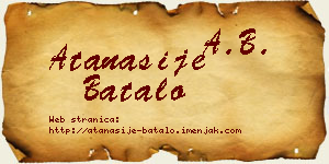 Atanasije Batalo vizit kartica